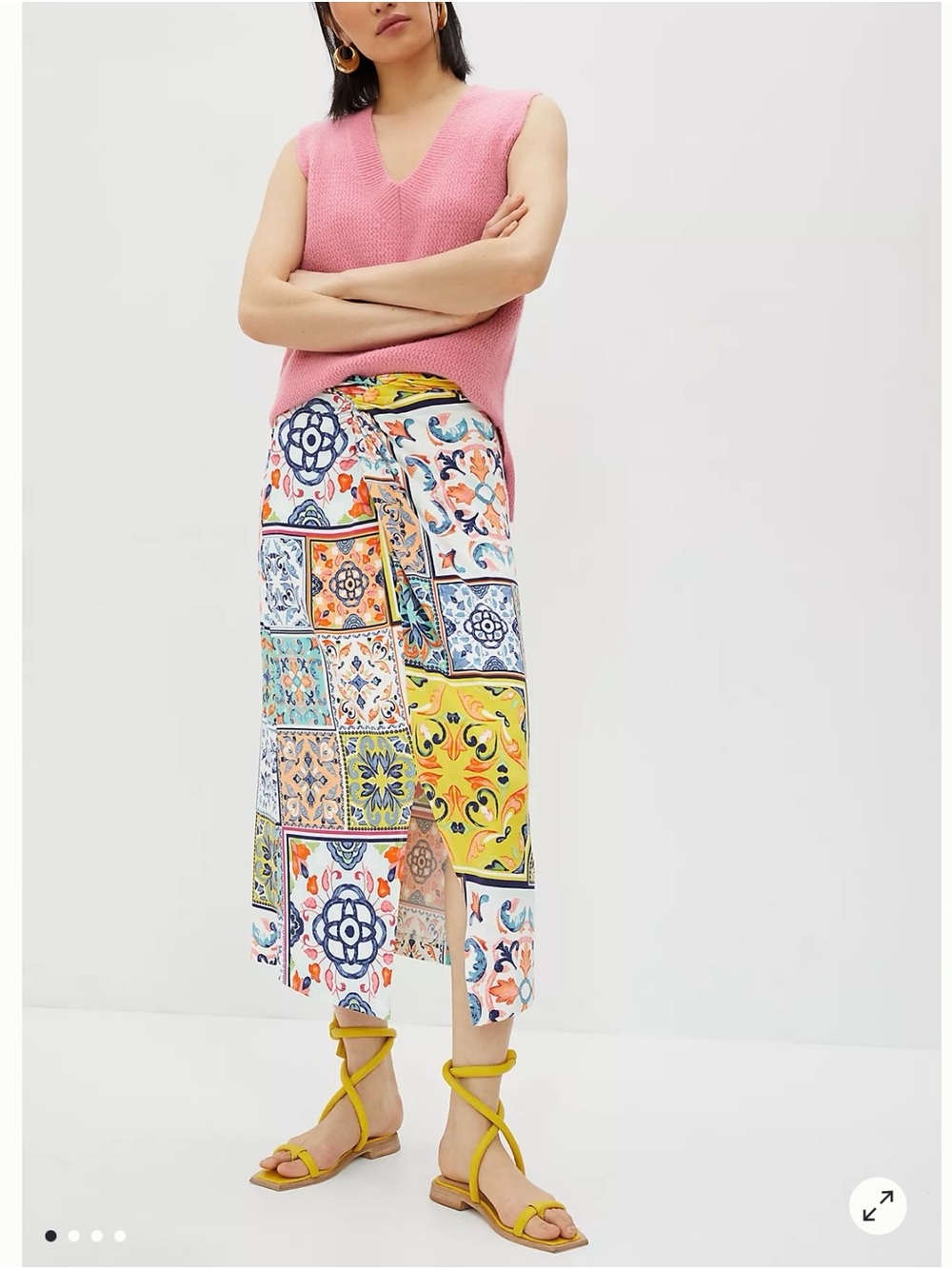 Anthropologie Multicolor Patchwork Tiled Maxi Skirt